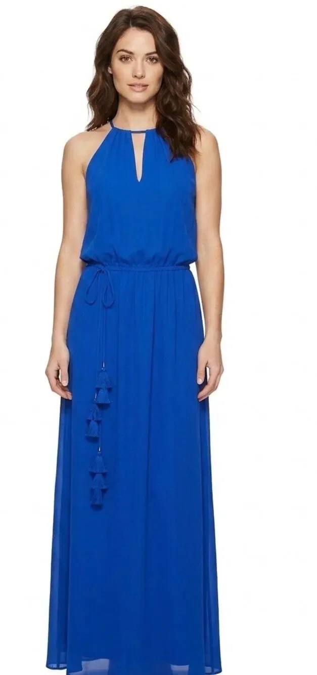 Ramy Brook Halter Neck Blue Swim Cover Up Tie Waist size Medium
